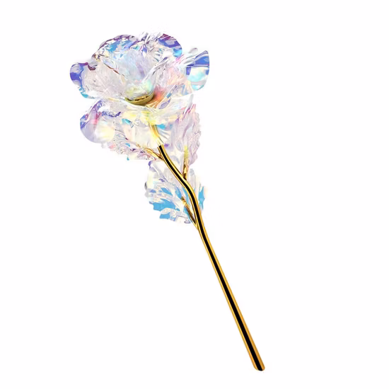 Inunion Wholesale Artificial Crystal Rose 24 Gold Plated Rose with LED