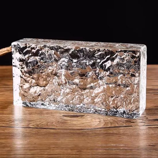Bloc de verre de cristal de brique de verre thermofusible de brique de verre solide de 50*100*200mm pour la décoration d'hôtel