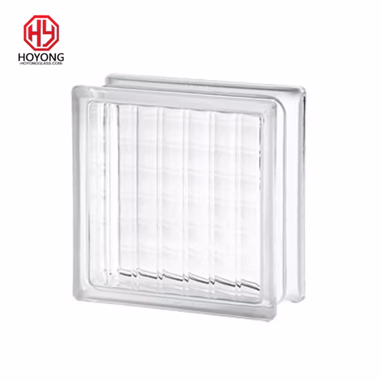 Bloc de verre nuageux artisanal en cristal vierge, 190x190x80mm